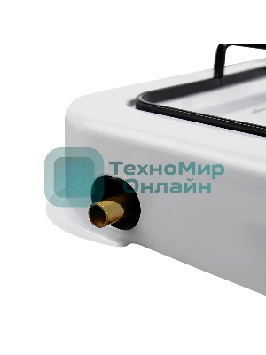 Плита настольная газовая Centek CT-1520 белый, 1.7 кВт, газ, конфорки - 1, эмаль, поворотные переключатели