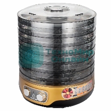 Сушилка для овощей Мастерица EFD-3070 черно-золотистый 7 тонированных поддонов+2 поддона для пастилы в подарок