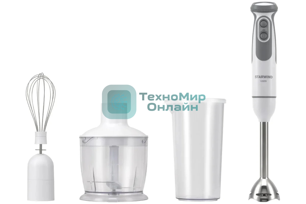 Блендер погружной Starwind SBP3242 1200 Вт, белый/серый