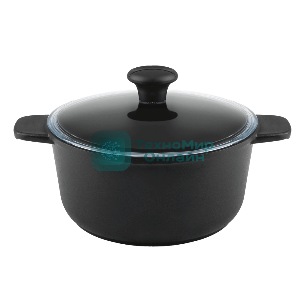 Кастрюля Maunfeld Osvald MF22SVLD03CR универсальная из литого алюминия со стеклянной крышкой, 3 л