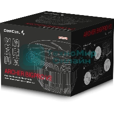 Кулер для процессора DEEPCOOL ARCHER BIGPRO V2 черный/синий, 120 мм, алюминий/медь, 2000 об/мин, 29.7 дБ, 4 pin, 125 Вт, 70 мм