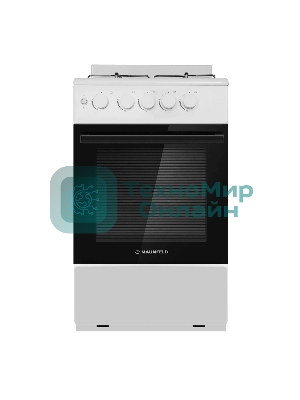 Плита газовая Maunfeld MGC50GEW08 белый, конфорок 4 шт, духовка 59 л, 50 см x 88 см x 65 см