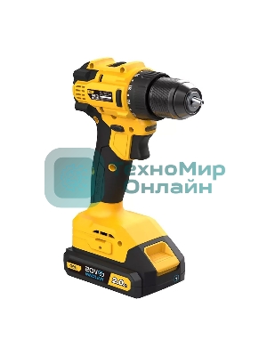 Дрель-шуруповерт Deli DC120, 20 В, 2 Ач, 45 Нм, бесщеточный