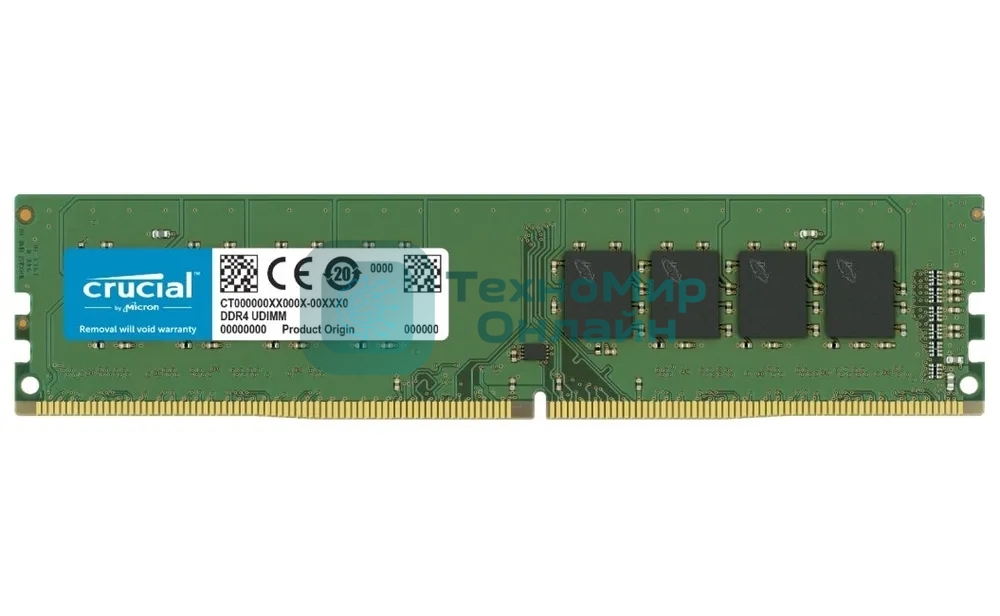 Оперативная память Crucial, DDR4, 16GB (1x16 GB), 3200 MHz, CL22, UDIMM