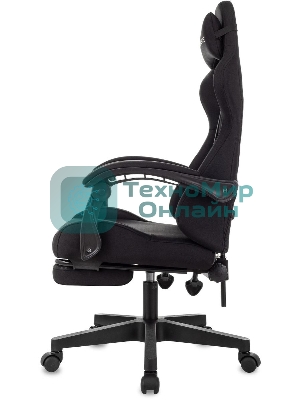 Кресло Zombie Shadow черный, экокожа, 120 кг, механизм качания, подставка для ног