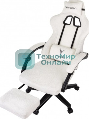 Кресло Knight Lord/F Camby 01 молочный, ткань, подголовник, подставка для ног