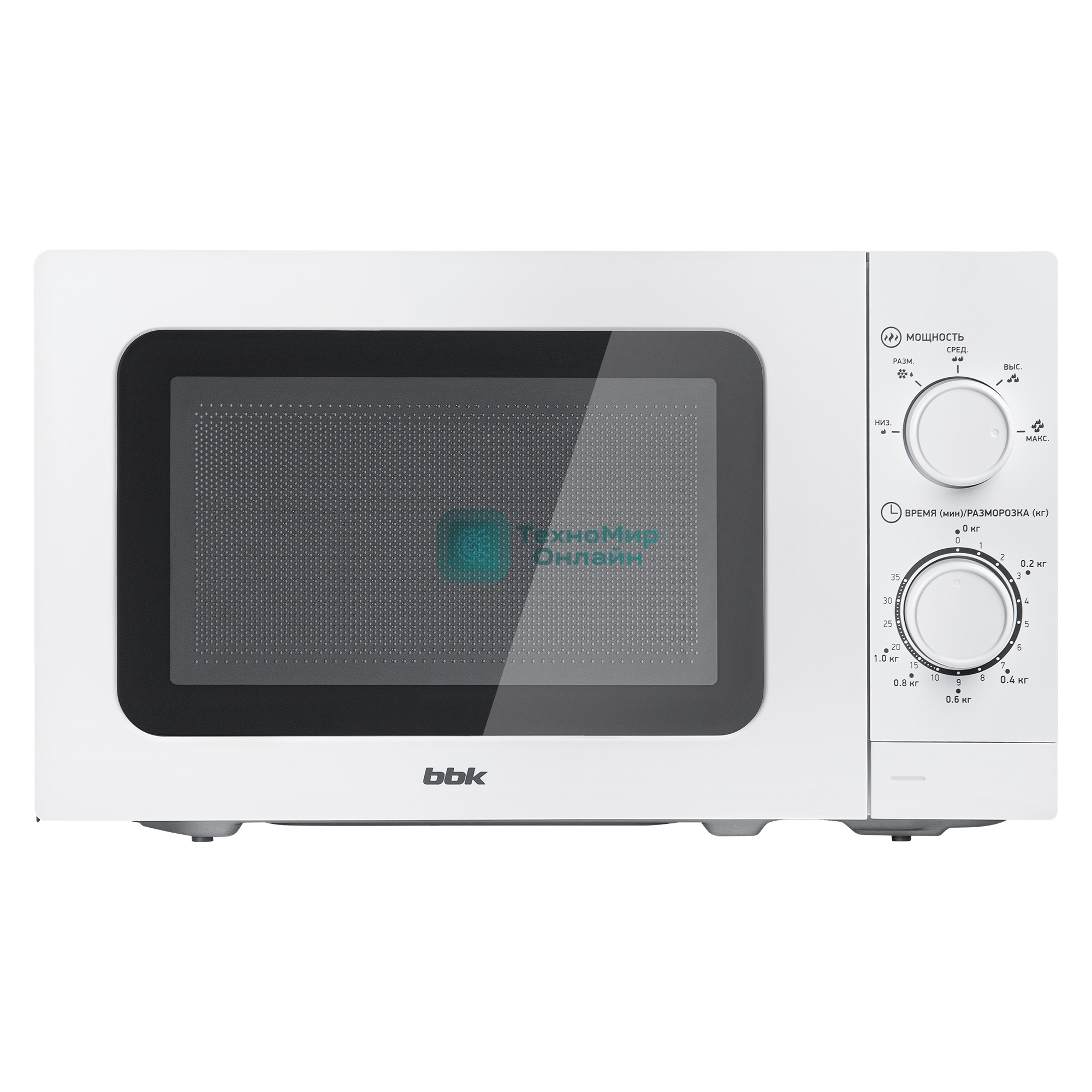 Микроволновая печь BBK 20MWS-786M/W белый, 20 л, 700 Вт, переключатели - поворотный механизм