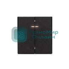 Выключатель Kranz STRONG 2 кл с подсветкой 10А с/у антрацит