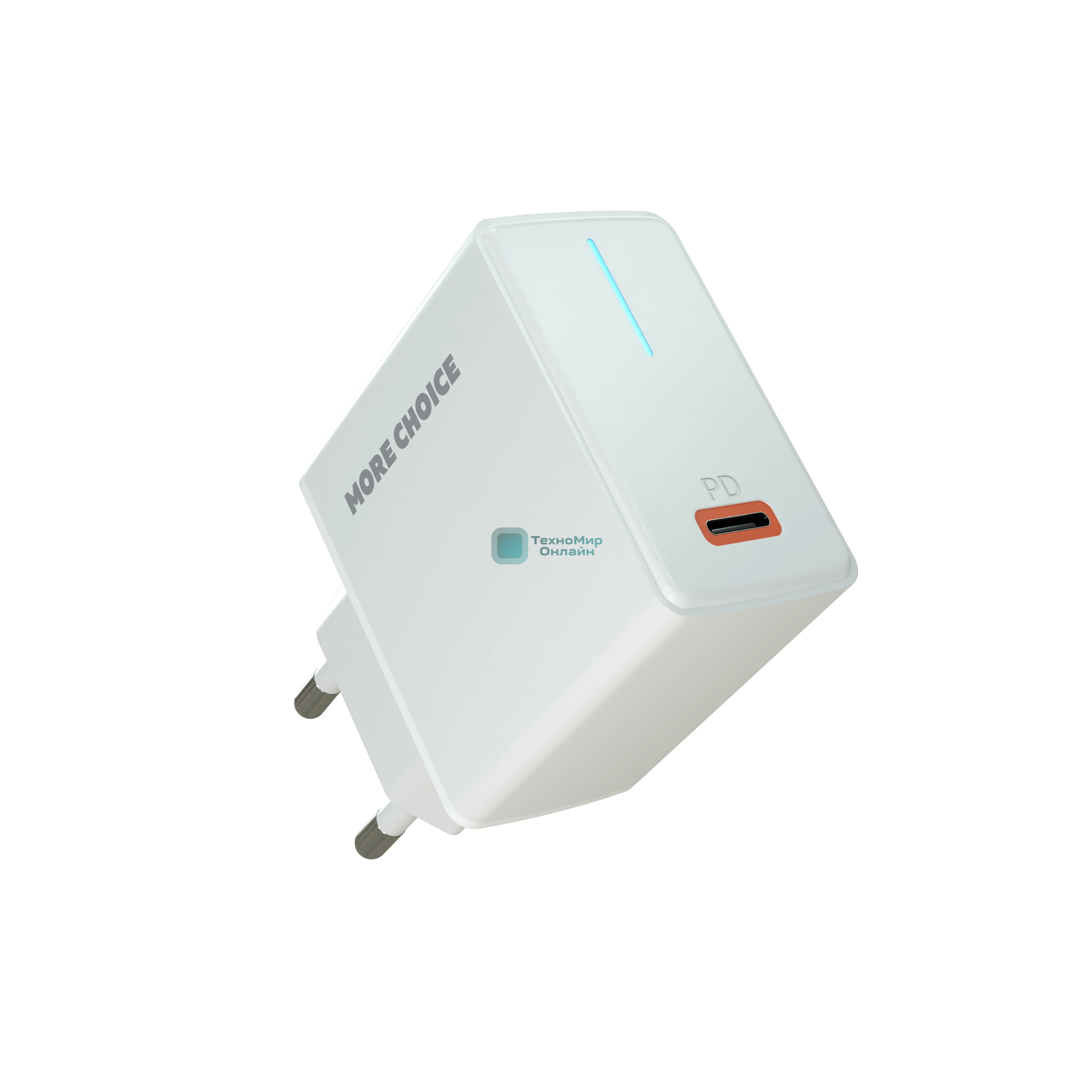 Сетевое зарядное устройство MORE CHOICE (4610196408632) NC60 1USB-C 3.0A PD 20W быстрая зарядка белый