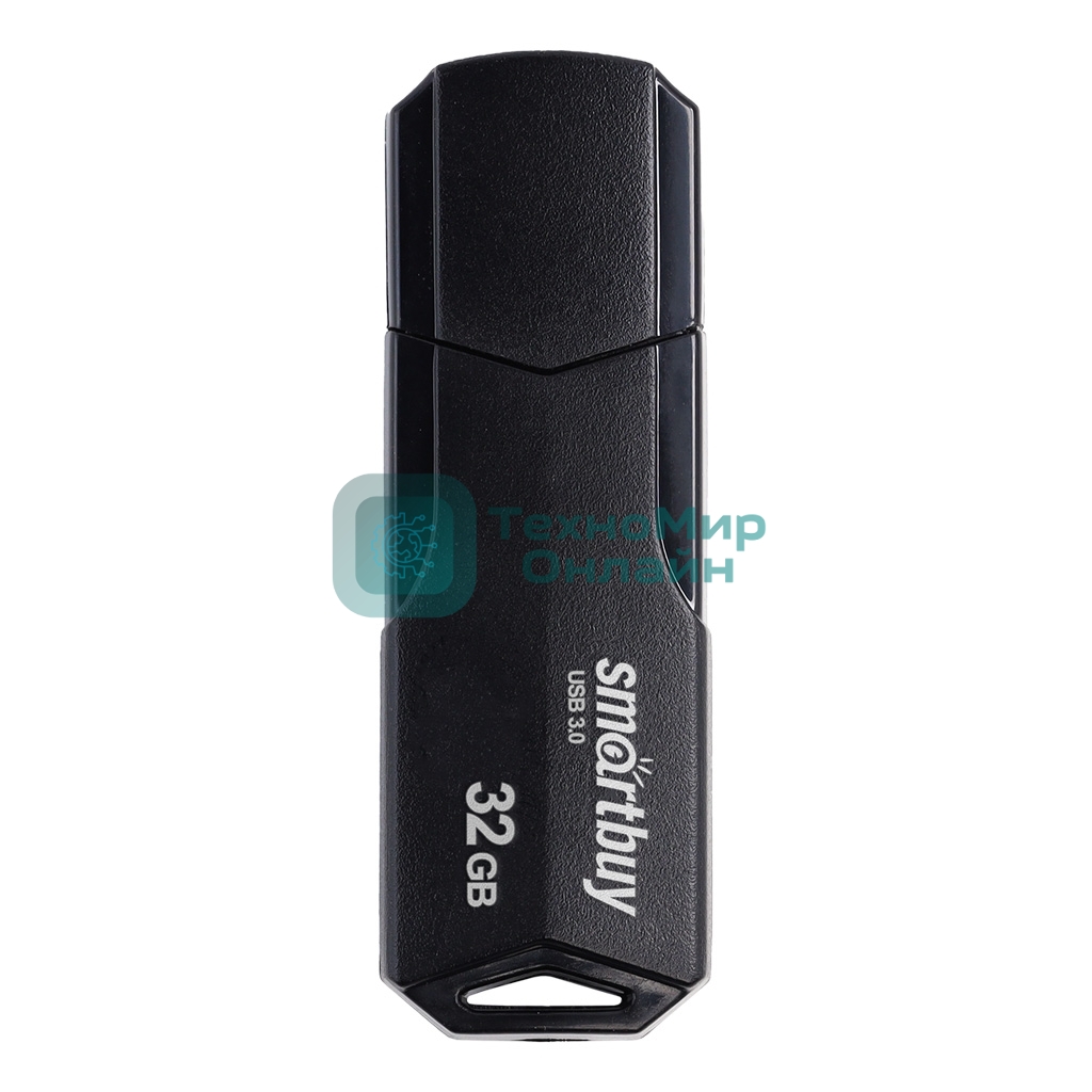 Флешка USB SmartBuy CLUE black (SB32GbCLU-K3), 32Gb, USB 3.0/3.1, R/W 70/25, черный