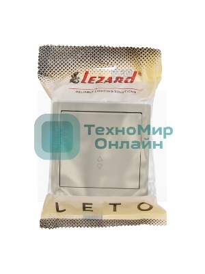 Выключатель LEZARD 752-0300-105 проходной 1-кл. ОП LETO крем