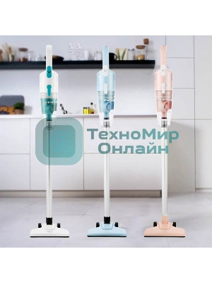 Пылесос вертикальный КТ-586-1 белый, питание от сети, 400 Вт, уборка сухая, пылесборник 1,2 л