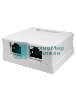 Розетка компьютерная Suprlan 10-0308-1 наклад. RJ45 2 кат. 5E FTP белый