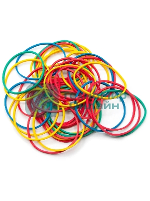 Резинки для купюр Buro d=60 мм, ширина 1.5 мм, 1000 гр, ассорти, пластиковый пакет