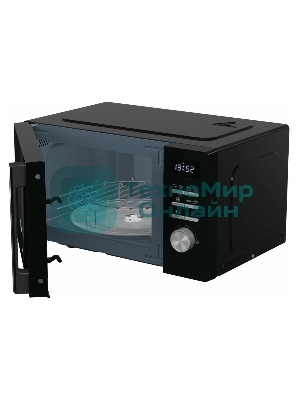 Микроволновая печь Gorenje MO20A4BH черный, 20 л, 800 Вт, переключатели - кнопки, поворотный механизм