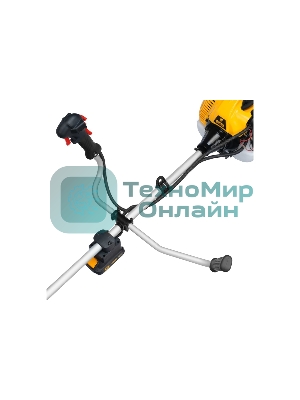 Триммер бензиновый Denzel DT-52E, 52 см3, неразъемная штанга, электростартер, состоит из 2 частей