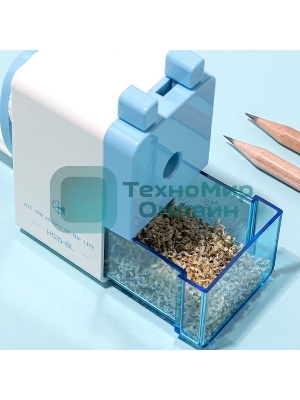 Точилка для карандашей механическая Deli EH515-BL, 1 отверстие, пластик, голубой/белый, пластиковый бокс