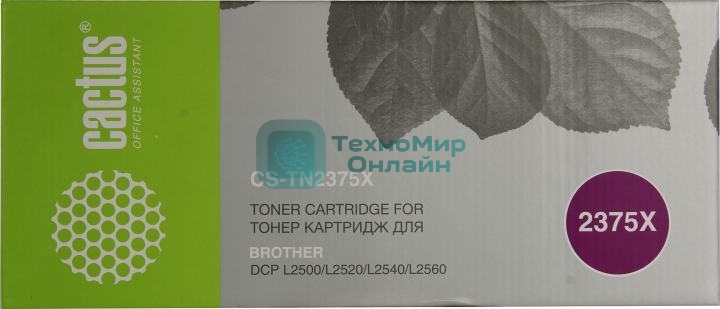 Картридж лазерный Cactus CS-TN2375X черный (5200 стр.) для Brother DCP L2500/L2520/L2540/L2560