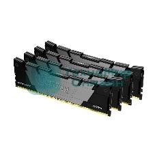 Оперативная память Kingston Fury Renegade, DDR4, 64GB (4x16GB), 3200MHz, CL16, DIMM, радиатор, черный