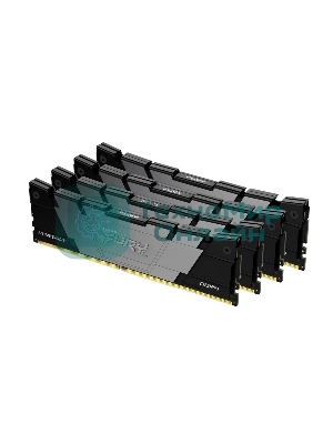 Оперативная память Kingston Fury Renegade, DDR4, 64GB (4x16GB), 3200MHz, CL16, DIMM, радиатор, черный
