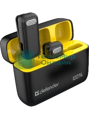 Петличный микрофон DEFENDER (64139) Talky-139 wrls, черный, кейс, 2шт