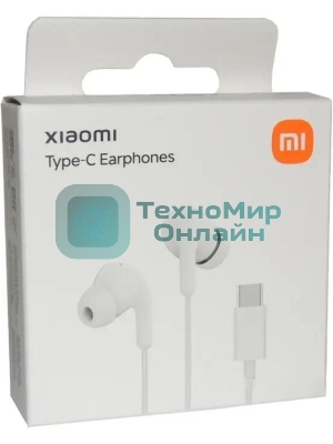 Проводные наушники Xiaomi Type-C Earphones белый, внутриканальные, USB Type-C