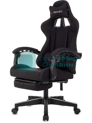 Кресло Zombie Shadow черный, экокожа, 120 кг, механизм качания, подставка для ног