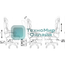 Кресло Knight Lord/F серый, экокожа, 120 кг, механизм качания, подставка для ног
