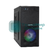 Компьютерный корпус Minitower ExeGate mEVO-7807-NPX400 (mATX, БП 400NPX 12см, 1хUSB+1хUSB 3.0, черный 1x12см с RGb подсветкой)
