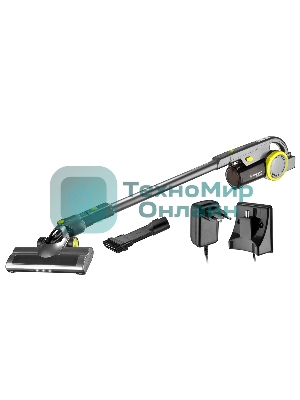 Пылесос вертикальный BRAYER BR4262 черный/желтый, питание от аккумулятора, 180 Вт, уборка сухая, пылесборник 1 л