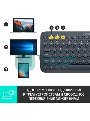 Клавиатура беспроводная Logitech K380 (920-007590) темно-серый (неоригинальная гравировка)