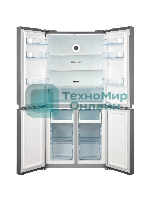 Холодильник Бирюса CD 466 I нержавеющая сталь трехкамерный инвертер 297/153 л морозилка снизу, No Frost, Side-by-Side