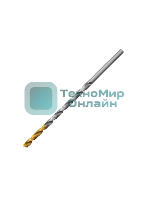 Сверло спиральное по металлу Denzel 4,2 х 119 мм, Р6М5, Golden Tip, удлиненное