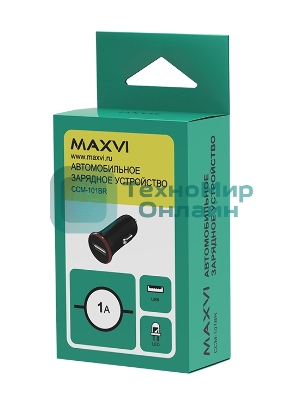 Автомобильное зарядное устройство Maxvi CCM-101BR USB 1А черно-красный