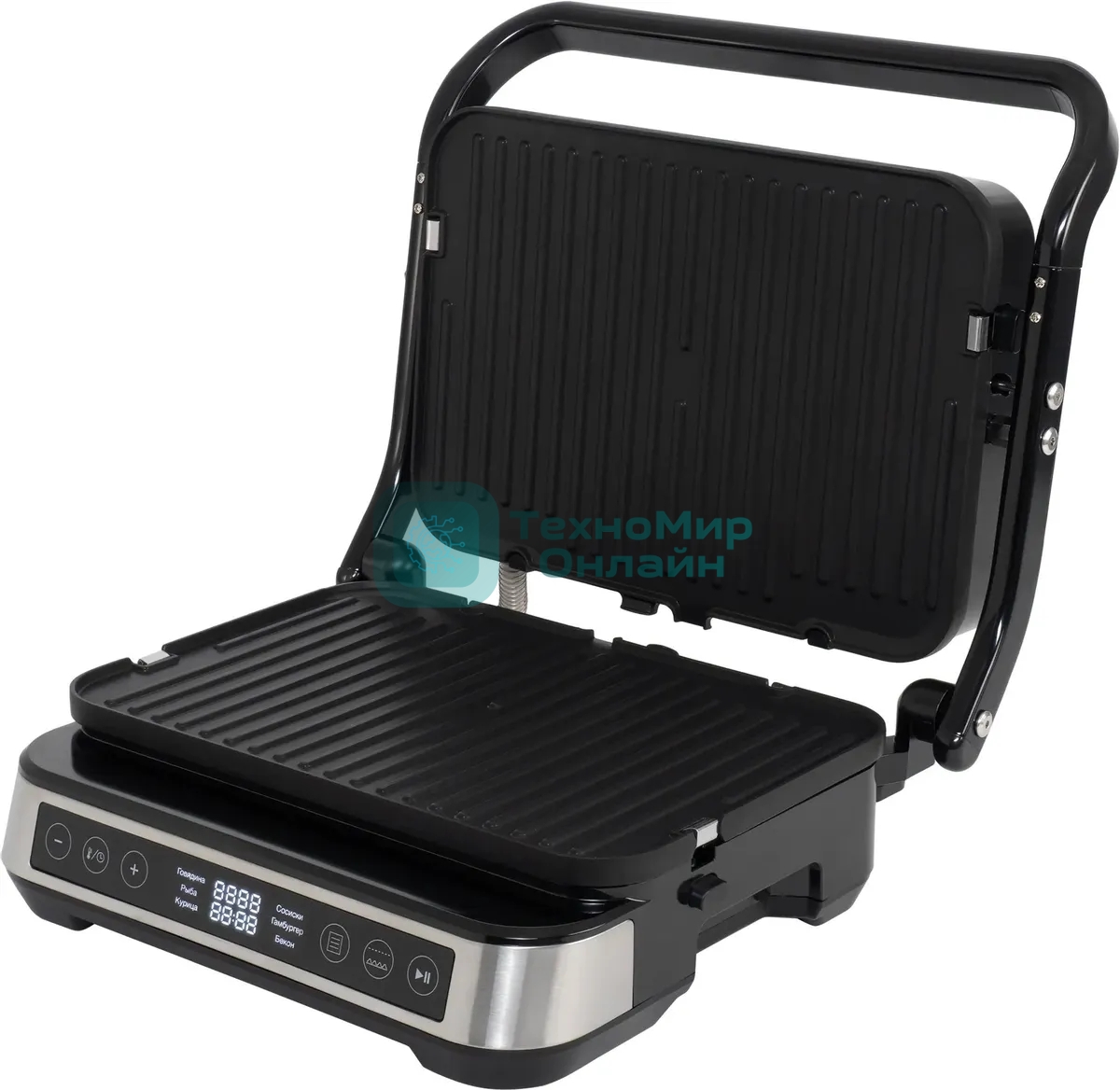 Гриль электрический Hyundai HYG-5020 2000Вт серебристый/черный