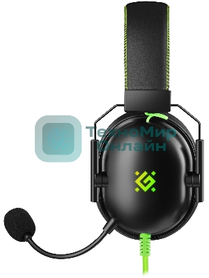 Гарнитура Defender Toxic чёрный, проводная, USB / mini jack 3.5 мм, подсветка