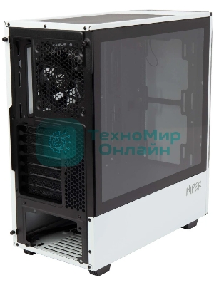 Компьютерный корпус Hiper PW81 белый без БП ATX 3x120мм 2xUSB2.0 2xUSB3.0 audio bott PSU