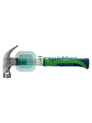 Молоток-гвоздодер Сибртех 450 г, с магнитом, фибергласовая обрезиненная рукоятка