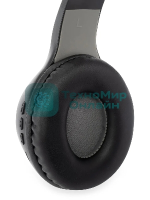 Беспроводные/проводные наушники Digma BT-15 черный/серый, накладные, Bluetooth + проводной, складная конструкция, до 10 ч