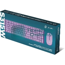 Комплект клавиатура+мышь AULA AC306 беспроводной, USB, 1600 DPI, сиреневый