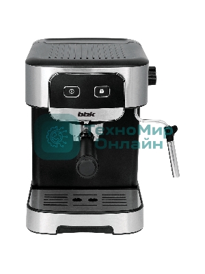 Кофеварка рожковая BBK BCM1500 черный/нержавеющая сталь, исп. кофе - молотый, 1.8 л, 1200 Вт, 20 бар