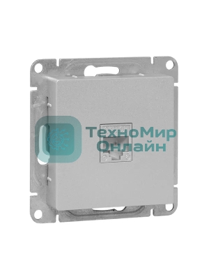 Механизм розетки RJ45 (cat5) EKF UP1-SOA-RJ45-5 алюминий Эпика