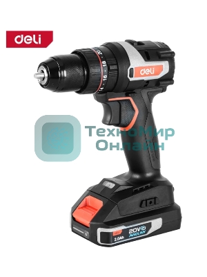 Дрель-шуруповерт Deli DE-CZ20-1, 20 В, 0 Ач, 70 Нм, бесщеточный, ударный