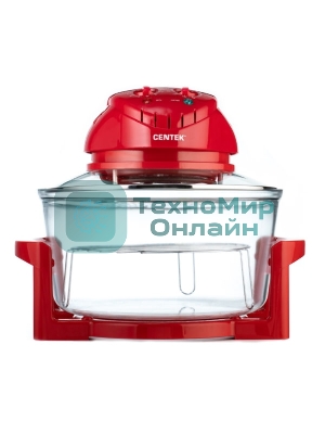 Аэрогриль Centek Ct-1456 красный, 1400 Вт, 12 л, механическое управление, 0 программ