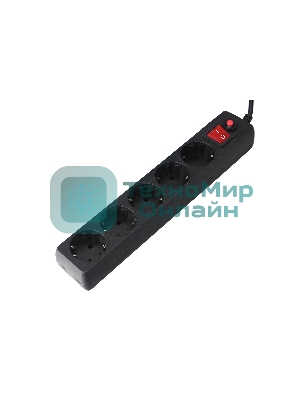 Сетевой фильтр Гарнизон EHLB-2, 5 р, 10А 3 м черный