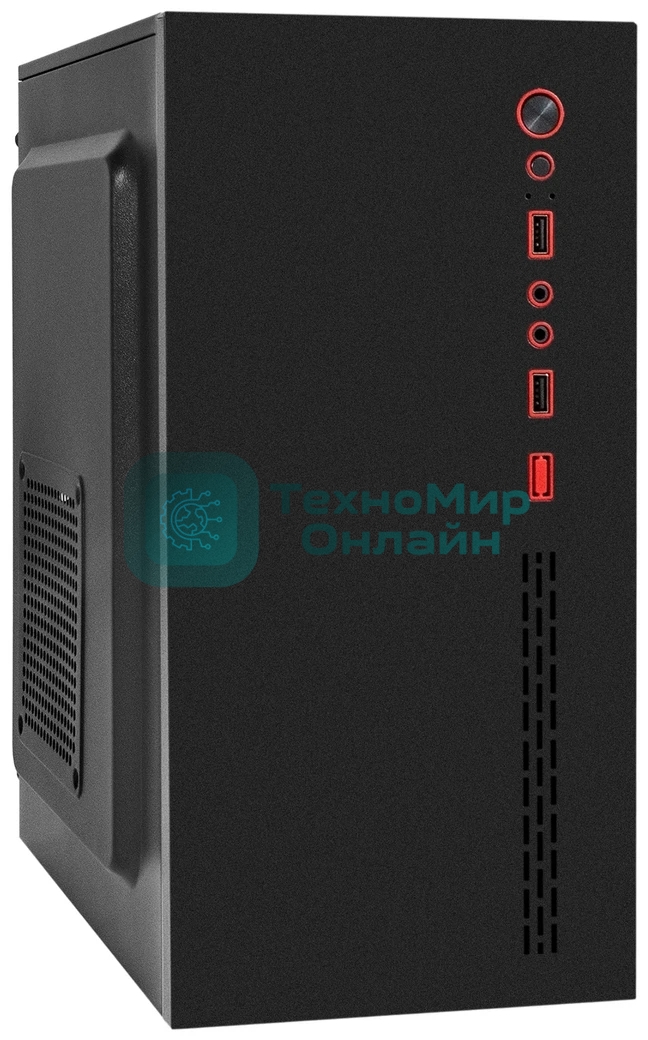 Компьютерный корпус Minitower ExeGate EX299408RUS BAA-403-AA500 (mATX, БП AA500 с вент. 8см, 2*USB, HD Audio, черный)