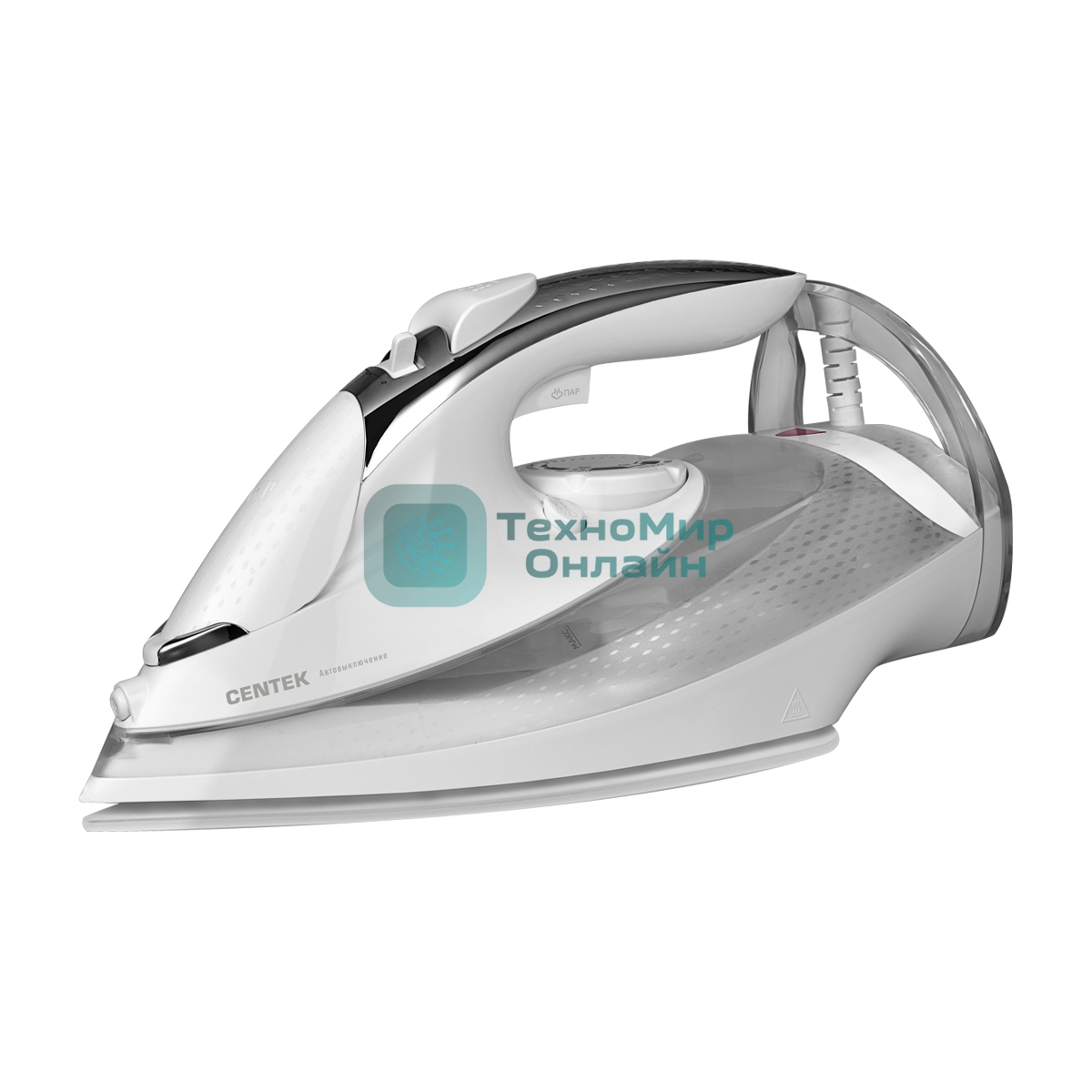 Утюг Centek CT-2334 белый/хром, 3200 Вт, 50 г/мин, 195 г/мин, 300 мл