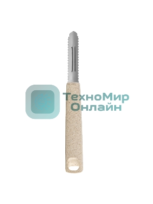 Овощечистка LARA LR07-35 с зазубренным, вертикальным лезвием, нерж. сталь, волокно рисового дерева