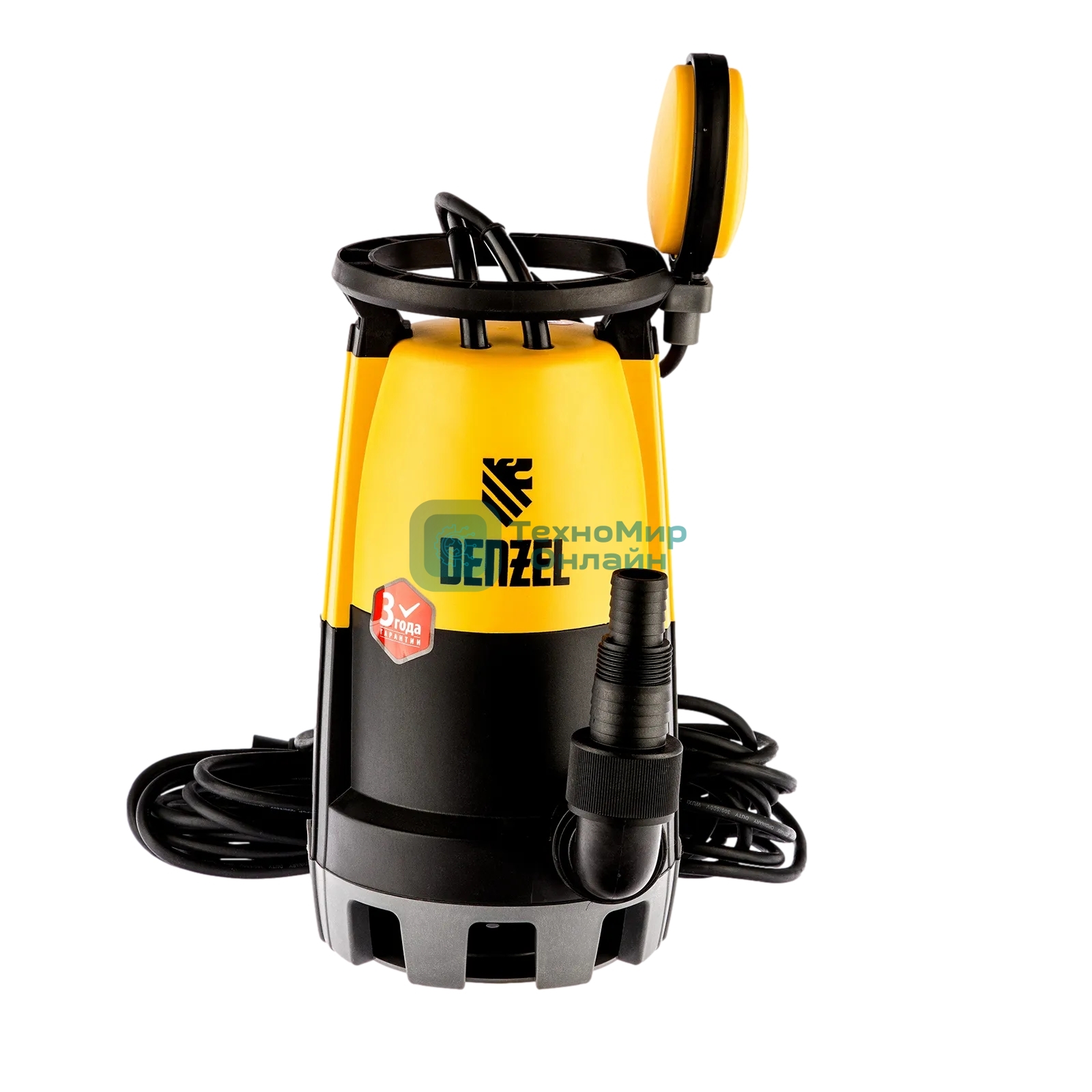 Дренажный насос Denzel DP-900S для чистой и грязной воды, 900 Вт, напор 9 м, 18000 л/ч