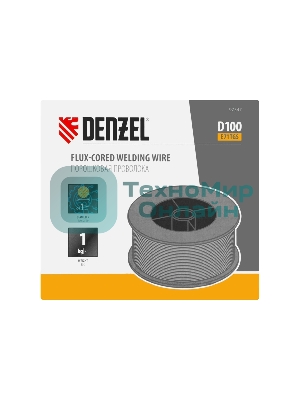 Порошковая проволока Denzel Е71TGS, диам. 1 мм, 1 кг, диам. катушки D100